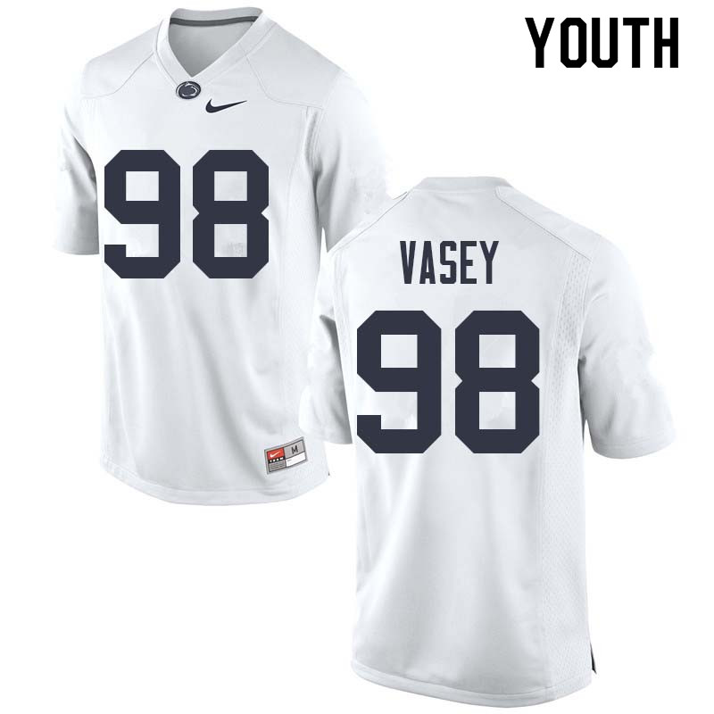 Youth #98 Dan Vasey Penn State Nittany Lions College Football Jerseys Sale-White